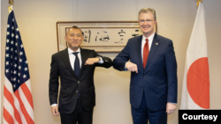 美国负责东亚和太平洋事务的首席外交官康达（Daniel Kritenbrink）2021年11月8日在东京与日本官员会晤。（ 照片来自美国驻东京大使馆推特账号）