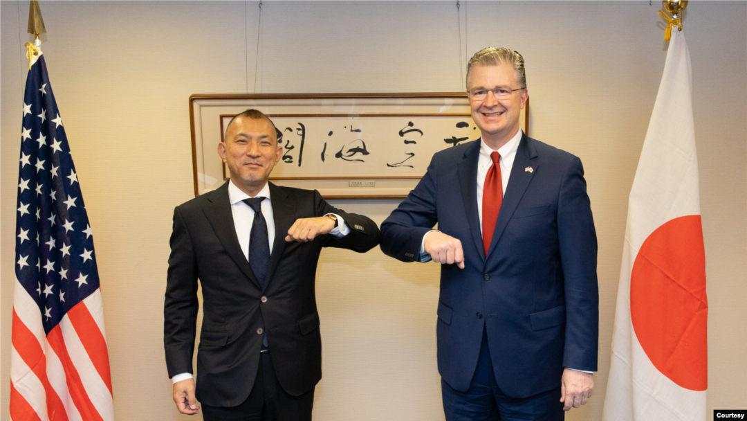 美国负责东亚和太平洋事务的首席外交官康达（Daniel Kritenbrink）2021年11月8日在东京与日本官员会晤（ 来自美国驻东京大使馆推特账号）