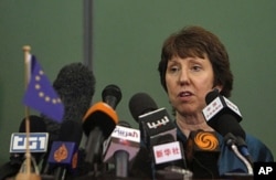 Catherine Ashton, durant une visite en Libye (22 mai 2011)