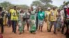 Mrs. Grace Mugabe arrives in Maphisa, Matabeleland South province, with senior Zanu PF officials. (Photo: Taurai Shava)