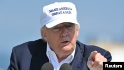Republican presidential candidate Donald Trump speaks during a news conference, at his Turnberry golf course, in Turnberry, Scotland, Britain, June 24, 2016.