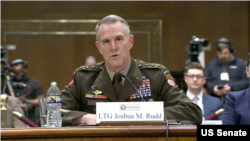 조슈아 러드 미 국가안보국장 지명자가 29일 상원 정보위 인준청문회에 출석해 발언하고 있다.