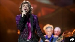 FILE - The Rolling Stones in concert in San Diego, CA.