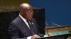 Ghana President Nana Akufo-Addo addresses the 78th United Nations General Assembly at UN headquarters in New York City on September 20, 2023.