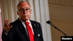 White House economic adviser Larry Kudlow speaks during a meeting of the Economic Club of New York in New York City, Sept. 17, 2018. 