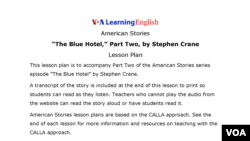 Lesson Plan - The Blue Hotel, Part Two