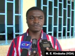 Teacher Lawrence Nyamnjo being interviewed.