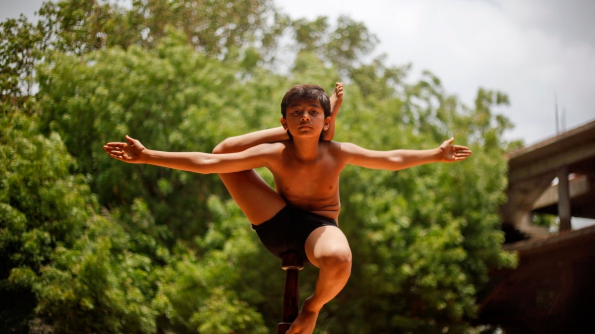 Boy doing Gymnastics