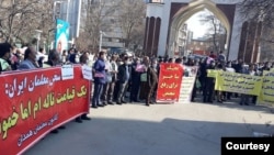 اعتراض معلمان در همدان ۲۵ آذر ۱۴۰۰