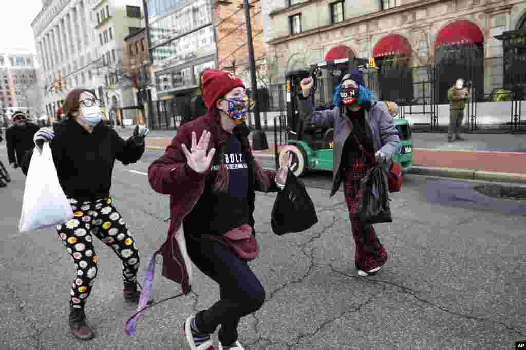 President Joe Biden&#39;s supporters dance in the streets during 59th Presidential Inauguration, in Washington, D.C.