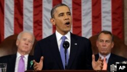 Tổng thống Obama đọc diễn văn về Tình trạng Liên bang trước lưỡng viện Quốc hội ở Washington, ngày 12/2/2013.