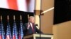 Donald Trump speaks to the delegates at the Republican National Convention, in Cleveland, July 21, 2016.