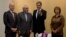 Britaniya tashqi ishlar vaziri Uilyam Xeyg (chapda), Eron tashqi ishlar vaziri Muhammad Javod Zarif (chapdan ikkinchi), Germaniya tashqi ishlar vaziri Gvido Vestervelle va Yevropa Ittifoqining tashqi siyosatga mas'ul rasmiysi Ketrin Eshton Jenevada, 9-noyabr, 2013-yil