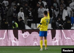 Cristiano Ronaldo Prince di Stadion Faisal bin Fahd, Riyadh, Arab Saudi, 25 Februari 2024. (Foto: Reuters)