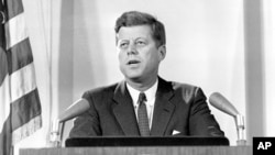 President John F. Kennedy reports to nation on Cuban missile crisis Nov. 2, 1962