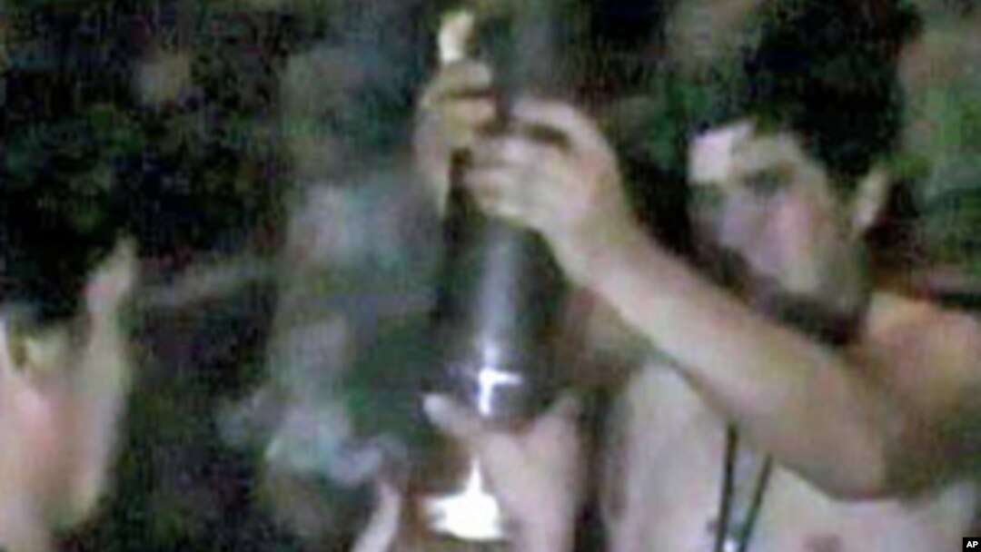 Trapped Chilean miners receiving supplies from the surface through a narrow tube