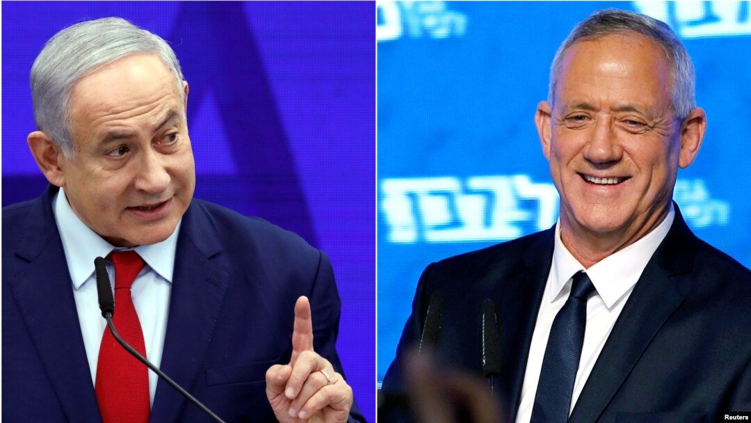 Foto kombinasi Perdana Menteri Israel Benjamin Netanyahu dan pesaingnya, Benny Gantz. (Foto: Reuters)