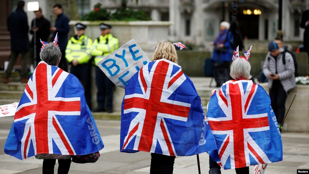 Pristalice Bregzita slave u Londonu 31. januara 2020.