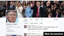 President Donald J. Trump's Twitter page