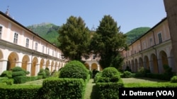 In a mountainous region of central Italy, 70 kilometers east of Rome, the Trisulti Charterhouse was founded in 1204 by the Carthusians but was later taken over by the Cistercians, nicknamed the White Monks, for their white robes. 