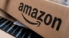 ARCHIVO - El logotipo de Amazon visto en uno de sus paquetes, en la ciudad de Nueva York, EEUU.