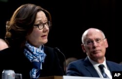 FILE - CIA Director Gina Haspel testifies before the Senate Intelligence Committee on Capitol Hill in Washington, Jan. 29, 2019.