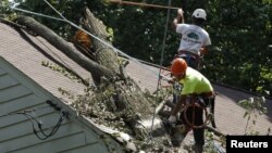 Cuadrillas de electricistas de diversas partes del país prestan ayuda en los estados más afectados.