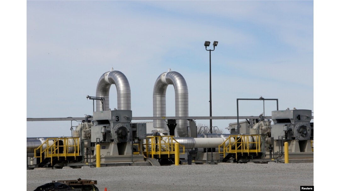 FILE - A TransCanada pipeline pump station operates outside Steele City, Nebraska, March 10, 2014.