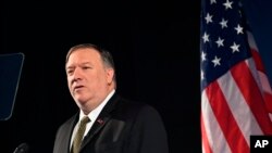 Menteri Luar Negeri Amerika, Mike Pompeo di Rovaniemi, Finlandia, 6 Mei 2019.