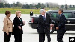 Barack Obama arrive a Flint, Michigan, 4 mai 2015