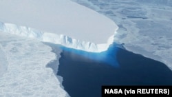 Gletser Thwaites di Antartika terlihat dalam gambar NASA yang tidak bertanggal ini. (Foto: REUTERS/NASA via Reuters)