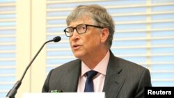 Bill Gates, co-founder of the Bill & Melinda Gates Foundation, speaks during a news conference on neglected tropical diseases in Geneva, Switzerland, April 18, 2017.