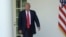 President Donald Trump walks out of the Oval Office into the Rose Garden of the White House in Washington, June 1, 2017. Republican lawmakers have begun to press Trump on whether tapes exist from his conversations with since fired FBI director James Comey