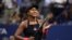 Petenis Jepang, Naomi Osaka, saat memenangkan match point dalam laga melawan Madision Keys di semifinal turnamen AS Terbuka di New York, 6 September 2018.