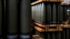 FILE - 155 mm artillery projectiles are stored at the Scranton Army Ammunition Plant in Scranton, Pennsylvania, April 13, 2023. U.S. President Joe Biden on Wednesday announced a new assistance package for Ukraine that includes munitions critical to addressing its military needs.