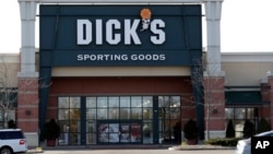 A Dick's Sporting Goods store is seen in Arlington Heights, Ill., Wednesday, Feb. 28, 2018. (AP Photo/Nam Y. Huh)