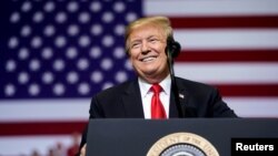 Donald Trump, président des États-Unis, lors d'un meeting de campagne à Grand Rapids, Michigan, États-Unis, le 28 mars 2019. REUTERS / Joshua Roberts 