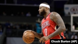 DeMarcus Cousins, alors avec les New Orleans Pelicans, Charlotte, Caroline du nord, le 24 janvier 2018