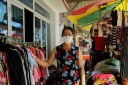 Sun Chenda is a resident in Sihanoukville city, Preah Sihanouk province. Last summer, her house was flooded. (Lors Liblib/VOA Khmer)