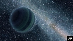 Artist's concept showing a free-floating planet with roughly the mass of Jupiter. These lone worlds, perhaps ejected from the planetary systems of their birth, are probably more common in our galaxy than stars.