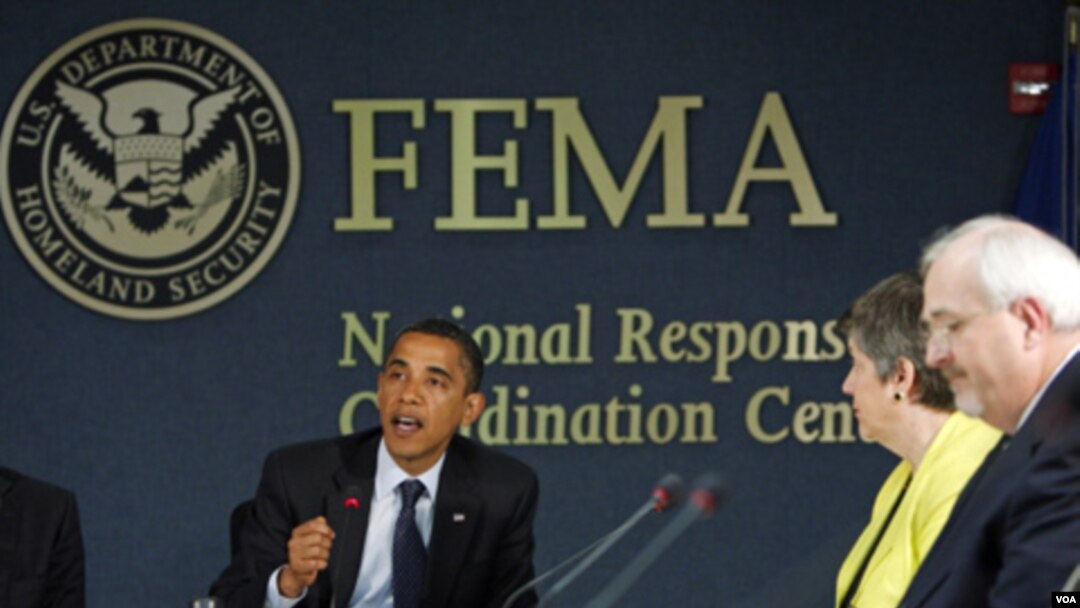 Presiden Obama berbicara pada pertemuan persiapan menghadapi badai Katrina di Washington yang diadakan badan penggulangan bencana AS, FEMA (foto: dok.)