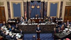 视频截图显示，众议院首席弹劾经理人希夫众议员在参议院弹劾审判上做开场陈述。(2020年1月21日)
