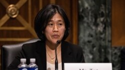 FILE - Katherine Tai, President Joe Biden's nominee for U.S. trade representative, testifies before a Senate Finance Committee hearing on Capitol Hill, in Washington, Feb. 25, 2021.