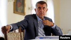 FILE - Czech Prime Minister Andrej Babis attends an interview with Reuters at the Hrzan's Palace in Prague, Czech Republic, July 31, 2018. 