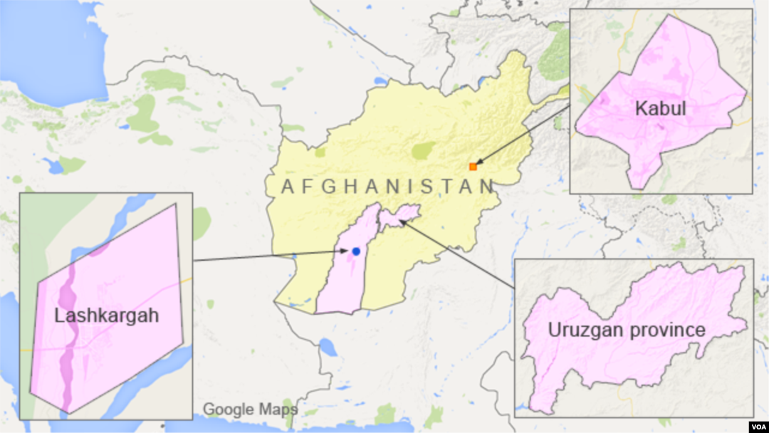 Kabul, Lashkargah, dan provinsi Uruzgan, Afghanistan