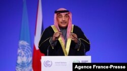 Kuwait's Prime Minister Sheikh Sabah al-Khalid al-Sabah makes a national statement on the second day of the COP26 UN Climate Summit in Glasgow on Nov. 2, 2021. 