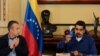 نیکلا مادورو رئیس جمهوری ونزوئلا (راست) در کنار معاون رئیس جمهوری 