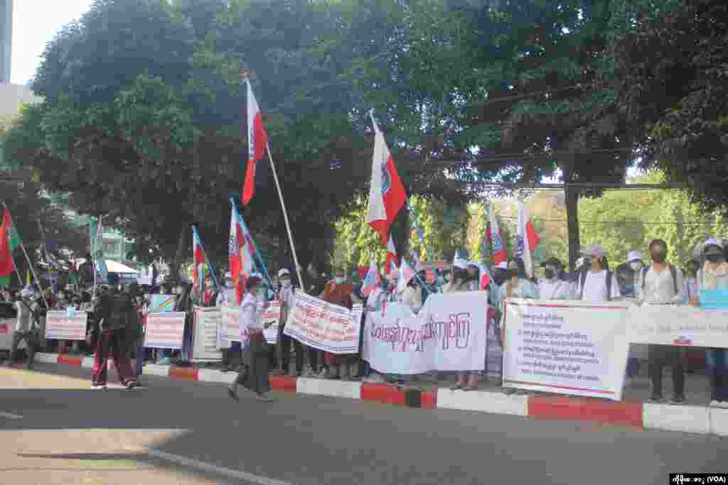 ရန္ကုန္ၿမိဳ႕ေရာက္တိုင္းရင္းသားလူမ်ိဴးမ်ား (၁၆)စု စုေပါင္း ဆႏၵျပပြဲ