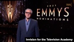 Television Academy Chairman and CEO Frank Scherma welcomes viewers to the virtual 73rd Emmy Awards Nominations Announcements during the live streaming event on July 13, 2021.
