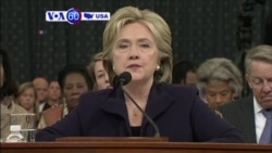 VOA60 America- Hillary Clinton grilled on role in failing to prevent 2012 attacks on American consulate in Benghazi, Libya